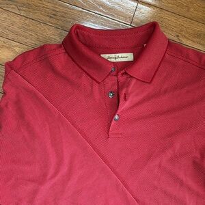 Tommy Bahama Long Sleeve Red Polo Shirt